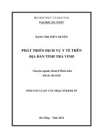 Phát triển dịch vụ y tế trên địa bàn Tỉnh Trà Vinh