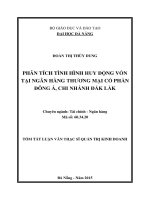 Phân tích tình hình huy động vốn tại ngân hàng TMCP Đông Á, chi nhánh ĐăK LắK