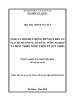 Tăng cường huy động tiền gửi dân cư tại chi nhánh ngân hàng nông nghiệp và phát triển nông thôn TP Quy Nhơn.