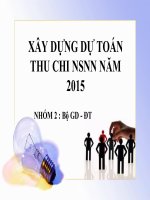 XÂY DỰNG DỰ TOÁN THU CHI Ngân sách nhà nước NĂM 2015