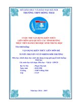 vaận dụng kiến thức liên môn để tuyên truyền về ô nhiẽm môi trường