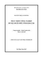Phát triển nông nghiệp Huyện Buôn Đôn Tỉnh Đăk Lăk