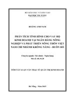 Phân tích tình hình cho vay hộ kinh doanh tại ngân hàng NN&PTNT Việt Nam, chi nhánh Krông Năng- Buôn Hồ