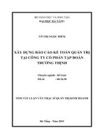 Xây dựng báo cáo kế toán quản trị tại công ty cổ phần tập đoàn Trường Thịnh