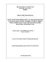 Phân tích tình hình cho vay hộ kinh doanh tại ngân hàng NN&PTNT Việt Nam, chi nhánh Eatoh, Buôn Hồ, Tỉnh Đăk Lăk