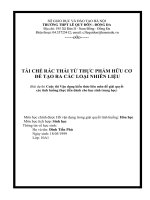 tái chế rác thải từ thực phẩm hữu cơ để tạo ra các loại nhiên liệu