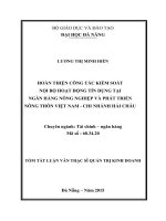 Hoàn thiện công tác kiểm soát nội bộ hoạt động tín dụng tại ngân hàng NN&PTNT Việt Nam, chi nhánh Hải Châu