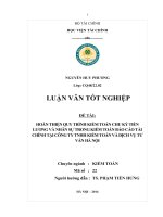 HOÀN THIỆN QUY TRÌNH KIỂM TOÁN CHU KỲ TIỀN LƯƠNG VÀ NHÂN SỰ TRONG KIỂM TOÁN BÁO CÁO TÀI CHÍNH TẠI CÔNG TY TNHH KIỂM TOÁN VÀ DỊCH VỤ TƯ VẤN HÀ NỘI