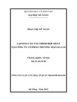 Lập báo cáo tài chính hợp nhất tại tổng công ty cổ phần thương mại Gia Lai