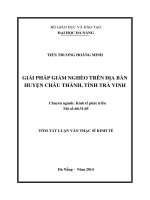 Giải pháp giảm nghèo trên địa bàn Huyện Châu Thành, Tỉnh Trà Vinh