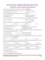 Trắc nghiêm chương đại cương về kim loại