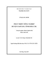 Luận văn thạc sĩ Phát triển nông nghiệp Huyện EaH''''''''''''''''Leo, Tỉnh Đăk Lăk (full)