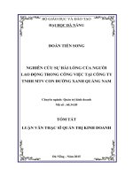 Nghiên cứu sự hài lòng của người lao động trong công việc tại công ty TNHH MTV con đường xanh Quảng Nam