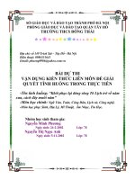 vận dụng kiến thức liên môn giải quyết tình huống khôi phục lại dòng sông tô lịch trở về năm xưa cách đây 10 năm