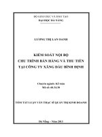Kiểm soát nội bộ chu trình bán hàng và thu tiền tại công ty xăng dầu Bình Định