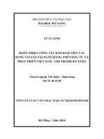 Hoàn thiện công tác bảo đảm tiền vay bằng tài sản tại Ngân hàng thương mại cổ phần đầu tư và phát triển Việt Nam Chi nhánh Đà Nẵng