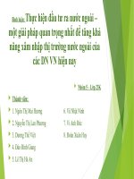 Thực hiện đầu tư ra nước ngoài – một giải pháp quan trọng nhất để tăng khả năng xâm nhập thị trường nước ngoài của các DN VN hiện nay