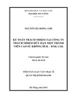 Kế toán trách nhiệm tại công ty TNHH một thành viên cao su Krông BuK - Đăk LăK