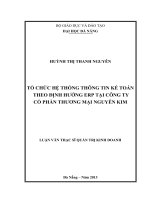 Luận văn thạc sĩ Tổ chức hệ thống thông tin kế toán theo định hướng ERP tại công ty cổ phần thương mại Nguyễn Kim (full)