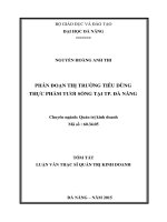 Phân đoạn thị trường tiêu dùng thực phẩm tưới sống tại Thành phố Đà Nẵng
