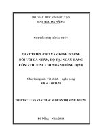 Phát triển cho vay đối với cá nhân, hộ tại ngân hàng công thương chi nhánh Bình Định.
