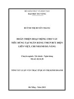 Hoàn thiện hoạt động cho vay tiêu dùng tại ngân hàng TMCP bưu điện Liên Việt, chi nhánh Đà Nẵng