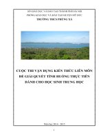 vận dụng  kiến thức liên môn giải quyết tình huống thực tiễn phát triển  làng nghề dệt khăn gắn liền với bảo vệ môi truwòng