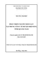 Phát triển nguồn nhân lực tại trung tâm y tế Huyện Điện Bàn, Tỉnh Quảng Nam.
