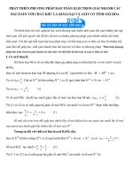 Phát triển phương pháp bảo toàn electron giải nhanh các bài toán với chất khử là KL và axit có tính ôxi hóa