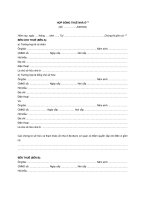 HỢP ĐỒNG THUÊ NHÀ Ở