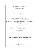 Hạn chế rủi ro tín dụng trong cho vay doanh nghiệp tại ngân hàng TMCP ngoại thương Việt Nam, chi nhánh Quy Nhơn