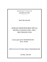 Đánh giá thành tích nhân viên tại trường Cao đẳng lương thực - Thực phẩm Đà Nẵng