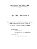 Luận văn Hoàn thiện công tác kế toán tập hợp chi phí sản xuất và tính giá thành SP tại CTCP cơ khí Gia Lâm