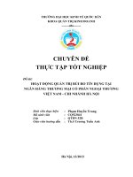 Hoạt động quản trị rủi ro tín dụng tại ngân hàng thương mại cổ phần ngoại thương Việt Nam chi nhánh Hà Nội