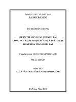 Quản trị vốn luân chuyển tại công ty TNHH xuất nhập khẩu Hoa Trang Gia Lai