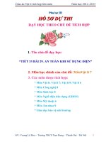 hồ sơ dự thi dạy học theo chủ đề tích hợp tiết 33 bài 29 an toàn khi sử dụng điện