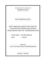 Hoàn thiện hoạt động nhận tiền gởi tại ngân hàng TMCP Ngoại thương Việt Nam, chi nhánh Đà Nẵng