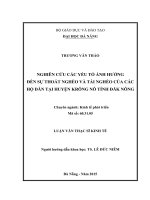 Luận văn thạc sĩ Nghiên cứu các yếu tố ảnh hưởng đến sự thoát nghèo và tái nghèo của các hộ dân tại Huyện Krông Nô, Tỉnh Đăk Nông
