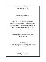 Giải pháp marketing trong cho vay tiêu dùng tại ngân hàng TMCP ngoại thương Việt Nam, chi nhánh Đà nẵng