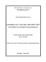 Tạo động lực làm việc cho nhân viên tại công ty cổ phần Vinaconex 25