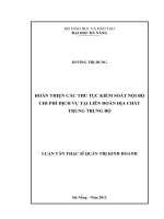 Luận văn thạc sĩ Hoàn thiện các thủ tục kiểm soát nội bộ chi phí dịch vụ tại liên đoàn địa chất Trung Trung Bộ (full)