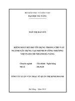 Kiểm soát rủi ro tín dụng trong cho vay ngành xây dựng tại NHTMCP công thương Việt Nam, chi nhánh Đà Nẵng.
