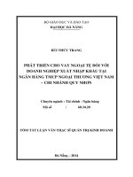 Phát triển cho vay ngoại tệ đối với doanh nghiệp xuất nhập khẩu tại ngân hàng TMCP ngoại thương VN, chi nhánh Quy Nhơn.