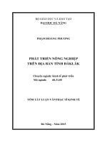 Phát triển nông nghiệp trên địa bàn Tỉnh Đăk Lăk