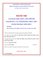 vận dụng kiến thức liên môn giải quyết tình huống thực tiễn đèn tín hiệu giao thông sử dụng năng lượng mặt trời