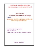 Phieu mô tả dự án dạy học dạy học văn bản NHẬT DỤNG với CHỦ đề bảo vệ môi TRƯỜNG