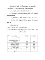 NỘI DUNG BỒI DƯỠNG HỌC SINH GIỎI CHUYÊN ĐỀ CƠ CẤU KINH TẾ ĐỊA LÝ NÔNG NGHIỆP