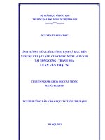 Ảnh hưởng của liều lượng đạm và kali đến năng suất hạt lai f1 của giống ngô lai LVN154 tại nông cống thanh hóa