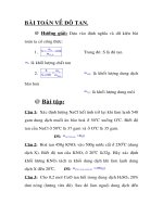 BÀI TOÁN VỀ ĐỘ TAN