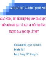 Giáo án bài 15 bảo vệ môi trường và phòng chống thiên tai